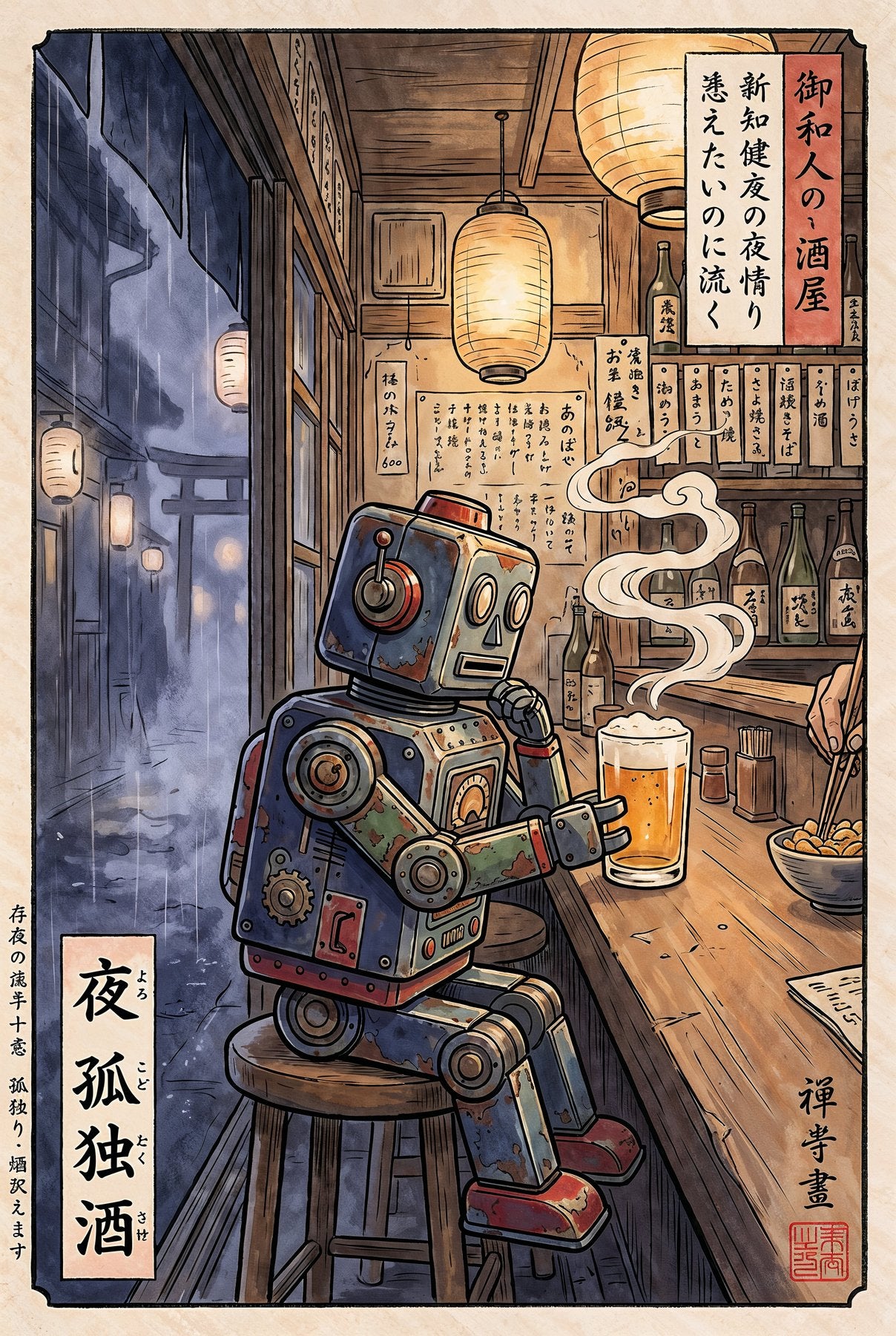Sato Hageshi - The Last Customer - Tin Toys - Signed and Numbered 3/10