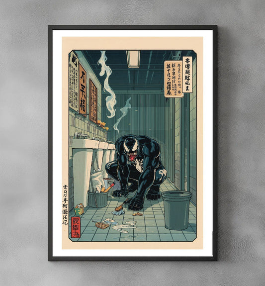 Sato Hageshi - Midnight in the Washroom - Venom Spider-Man - Signed and numbered 7/10