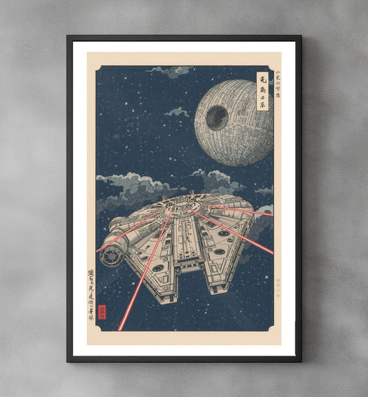 Sato Hageshi - Chase Across the Space - Millennium Falcon - Signed and numbered 6/10