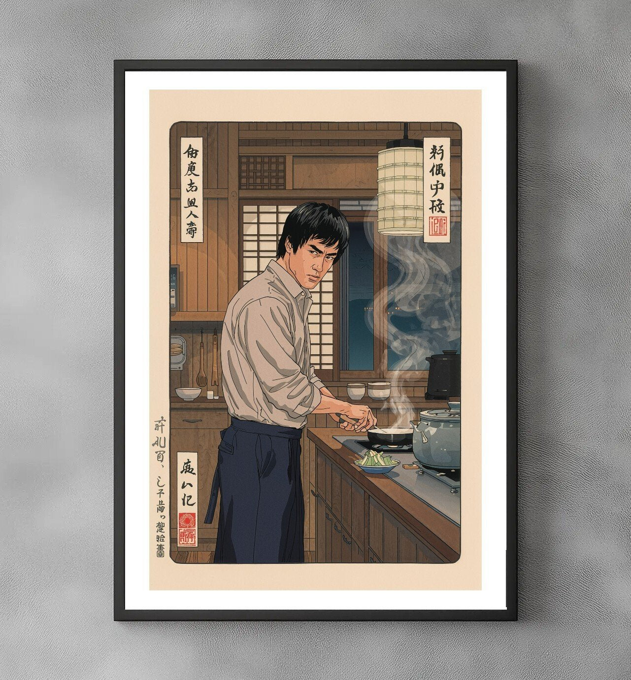 Sato Hageshi - Evening Meal of the Warrior - Bruce Lee - Signed and numbered 6/10