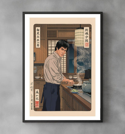 Sato Hageshi - Evening Meal of the Warrior - Bruce Lee - Signed and numbered 6/10