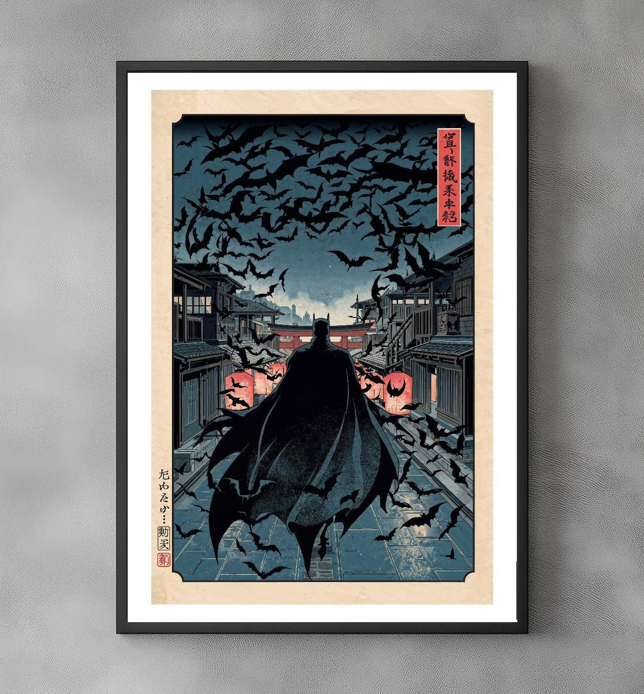 Sato Hageshi - Night Bats Over Edo - Signed and numbered 1/10
