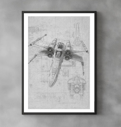 Soniku – X-Wing Schematics – Signed and Numbered 3/10