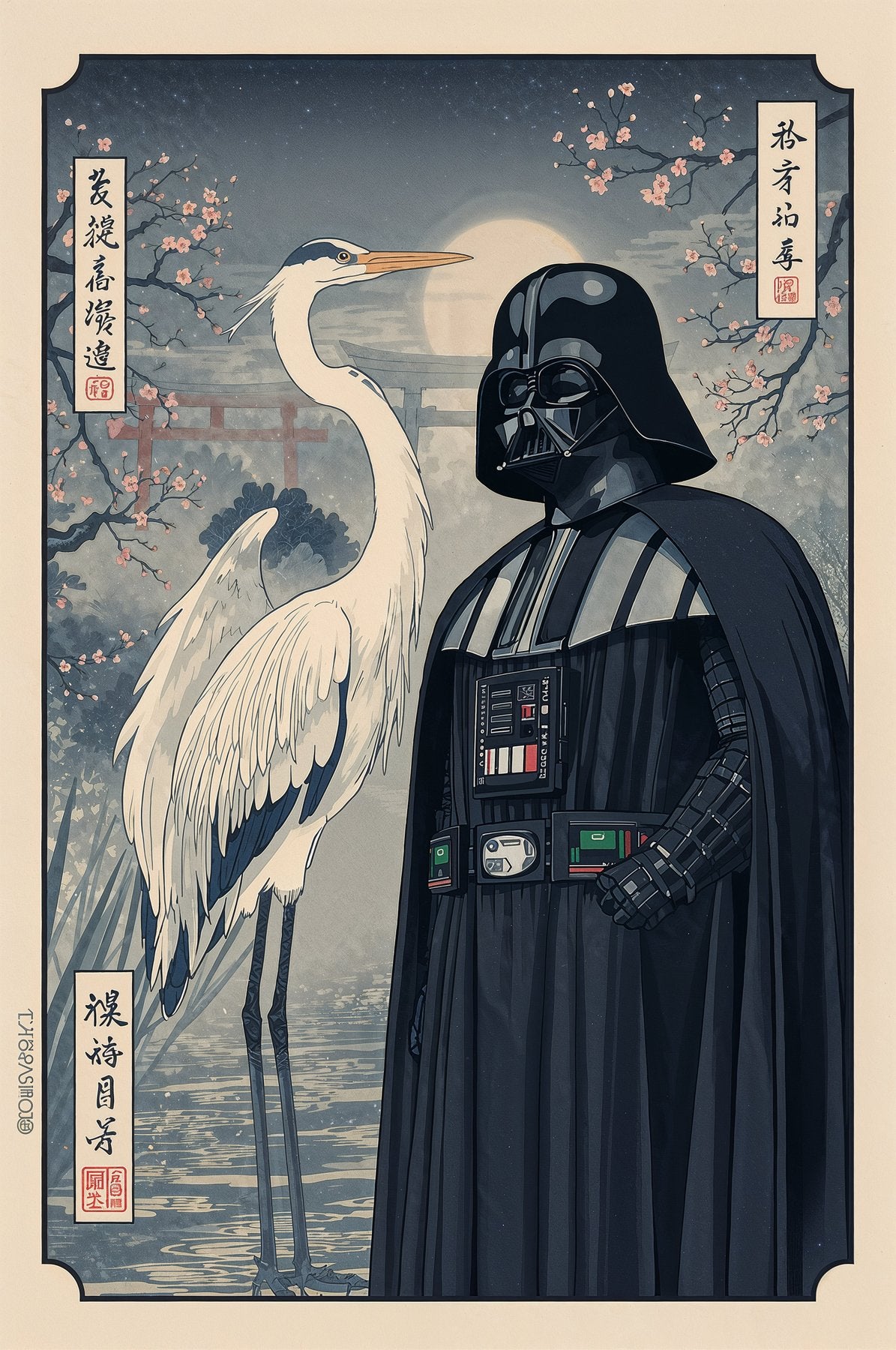 Sato Hageshi - The Crane and the Lord - Signed and numbered 1/10