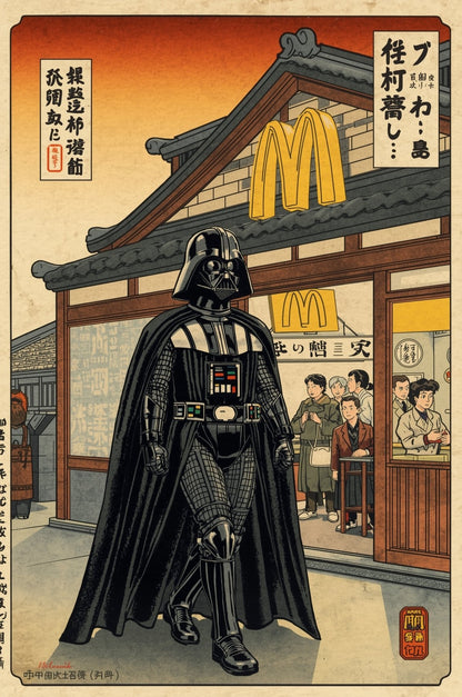 Sato Hageshi – After Meal – Darth Vader – Pop Art Giclée – Signed and Numbered 8/10