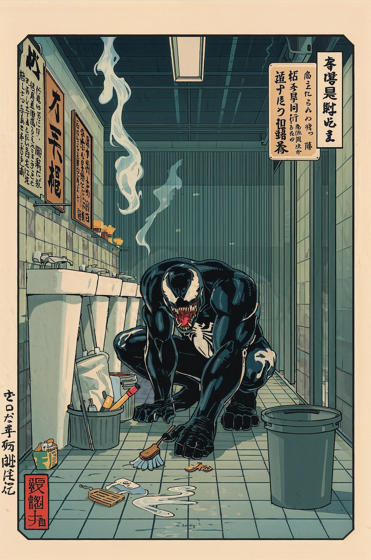 Sato Hageshi - Midnight in the Washroom - Signed and numbered 7/10