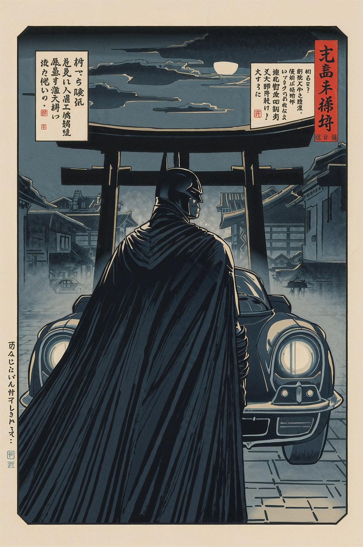 Sato Hageshi - Moonrise Over the Bat - Signed and numbered 2/10