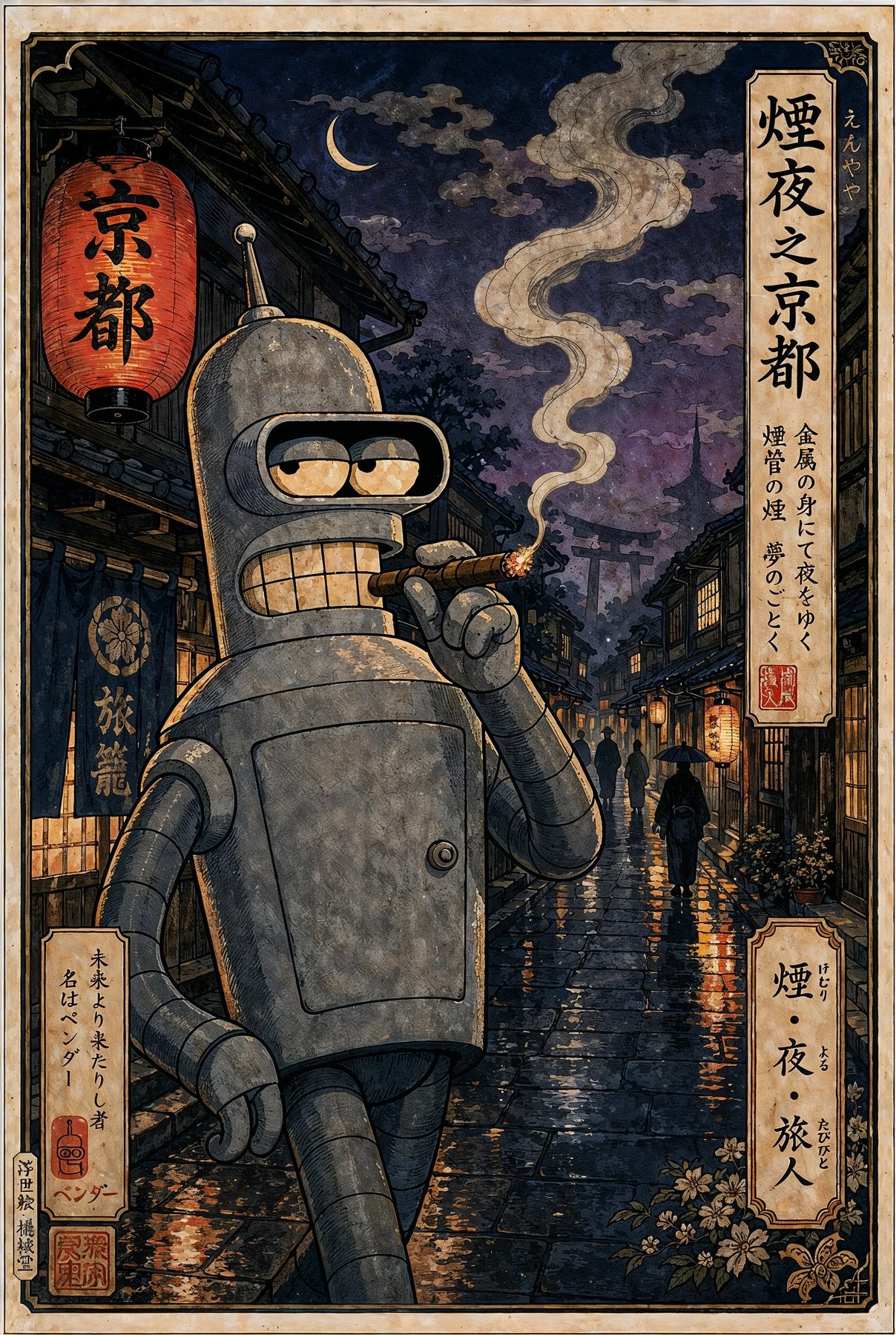 Sato Hageshi - Smoke & Steel - Bender Futurama - Signed and numbered 8/10