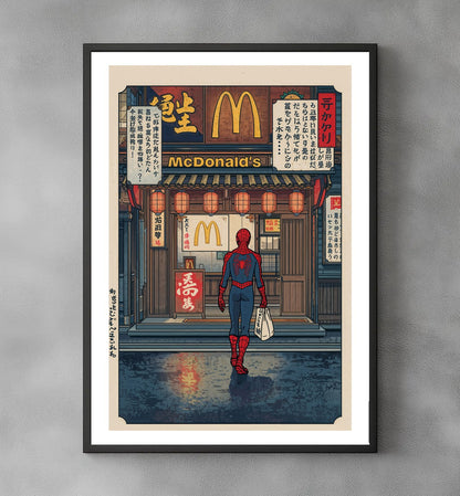 Sato Hageshi – Ukiyo-e Burger Quest – Spider-Man – Signed and Numbered 5/10