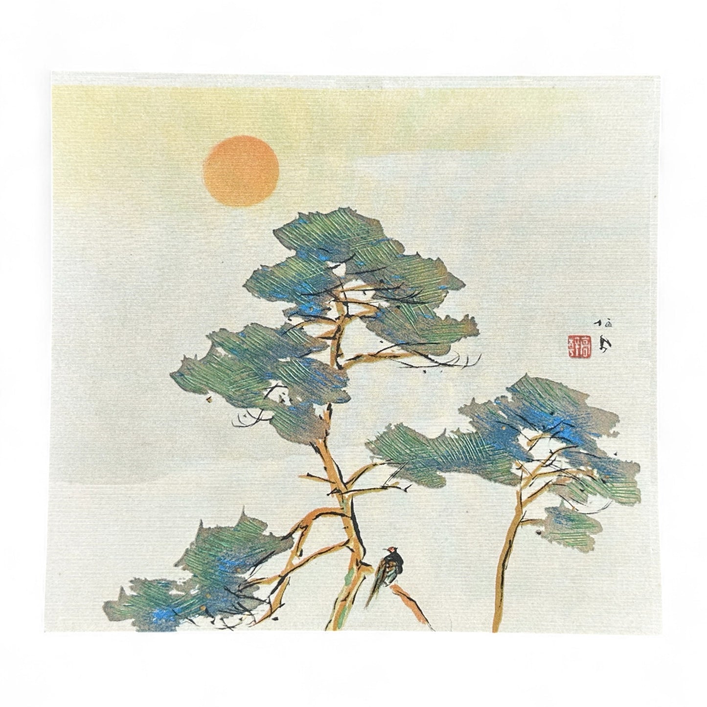 Partial set of 17 sheets from early Shōwa-era Japanese art portfolio Gendai Goju Meika Shogashu with Nihonga paintings and calligraphy by modern masters on washi paper