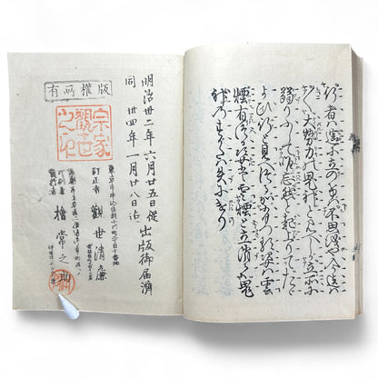Meiji 14 (1881) 潜書殿室 Senshodon-shitsu – Early Japanese Literary Book – Gold-Flecked Washi Cover – Meiji-Era Calligraphy Edition-B43