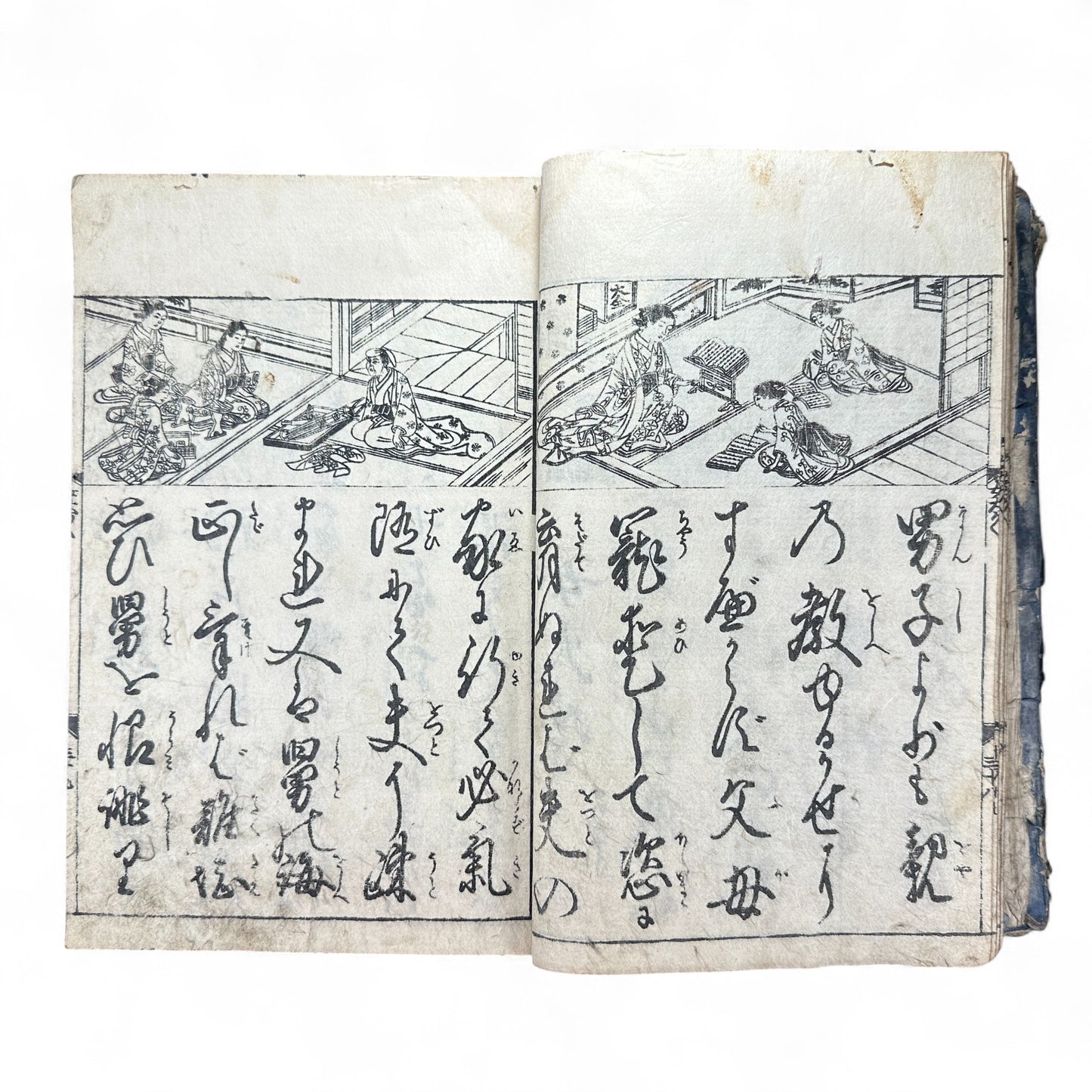 Onna Daigaku Takarabako 女大学宝箱 – Edo Period Woodblock-Printed Moral Text for Women – Hand-Colored Illustrations – c.1840s Japan-B48