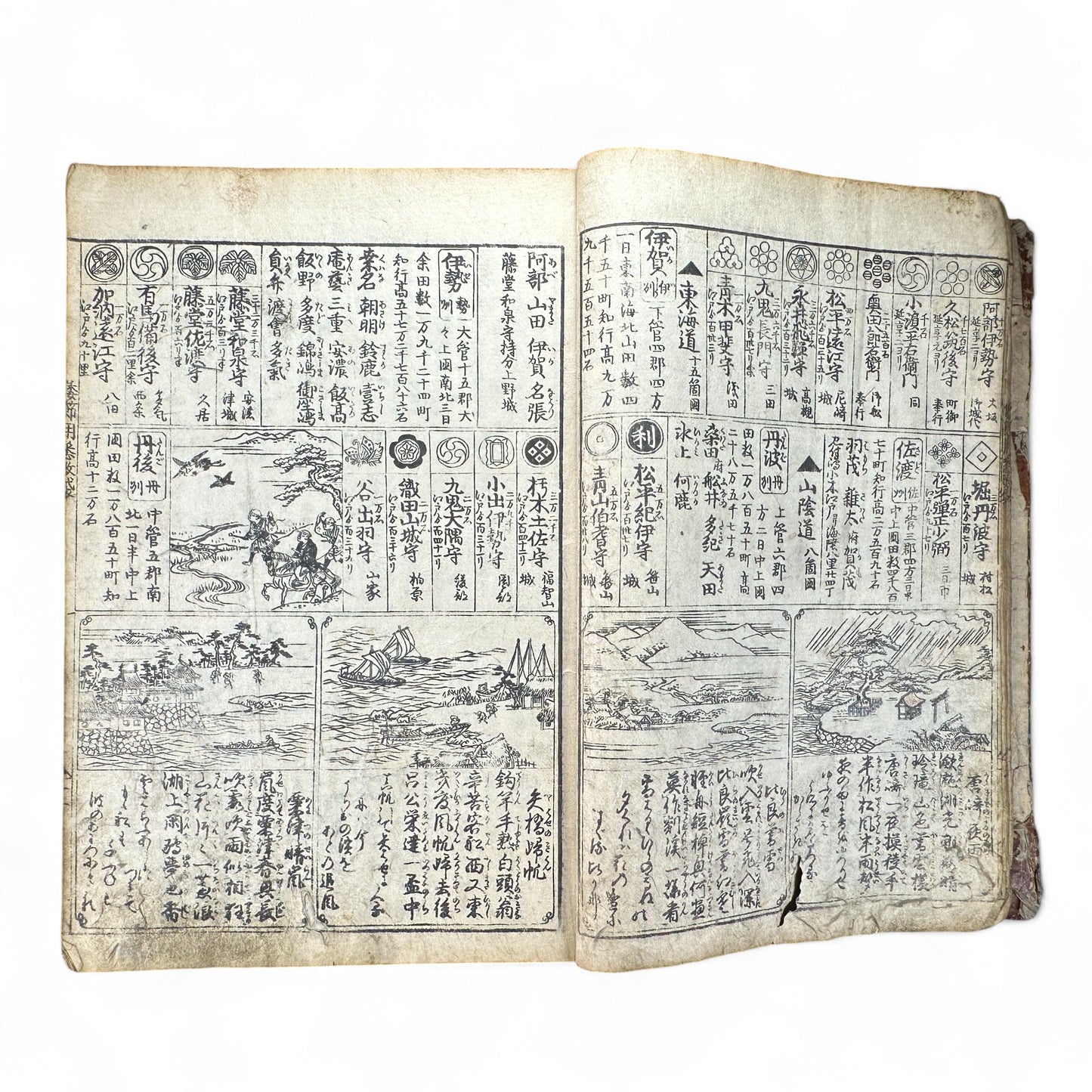 改正諸国道中分間大雑録 – Edo Period Illustrated Japan Atlas – Provincial Maps & Landmarks-B59