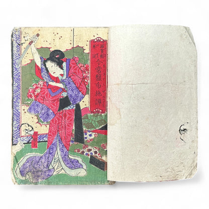 Ima Tokiwa Fuse Monogatari (今常盤布施譚) – Complete 3-Volume Meiji Woodblock Illustrated Novel by Hayashi Hakuen & Baido Kunimasa (c.1880s Japan)-B79