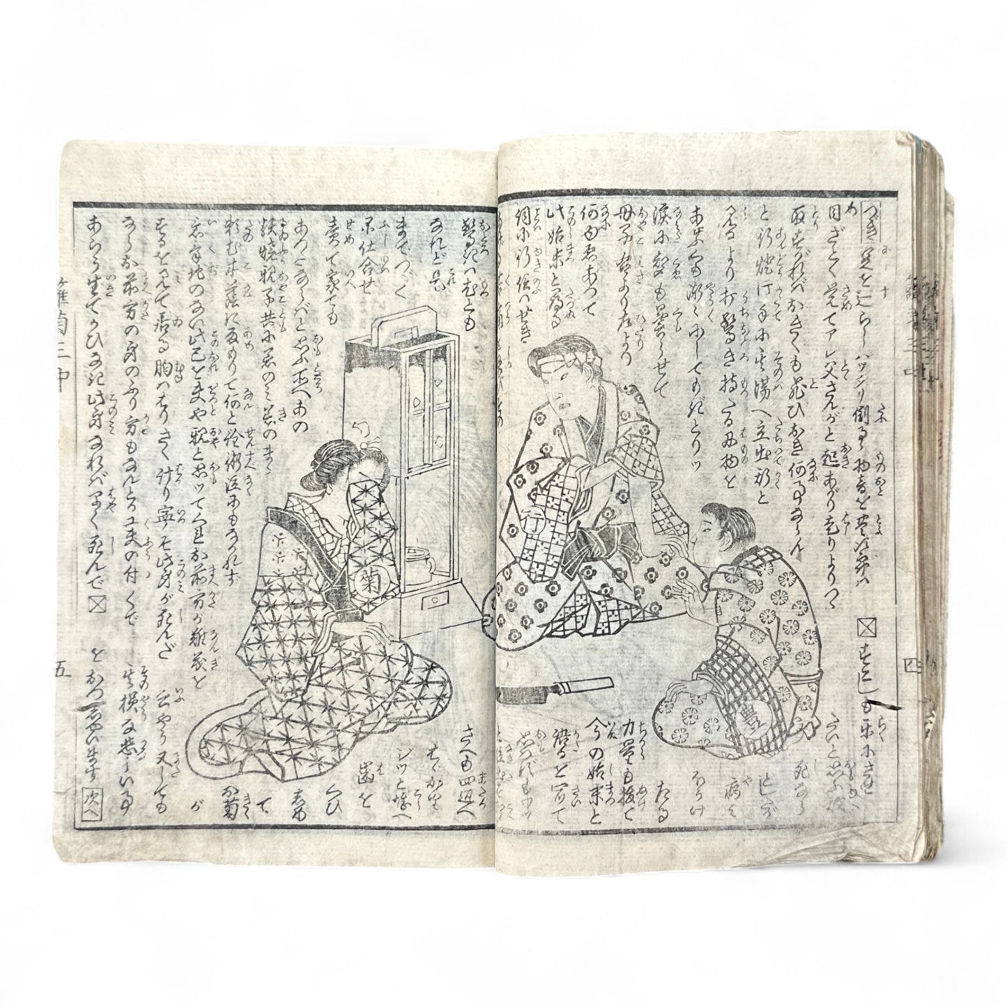 Hanaregiku Kyokkyō (離れ菊 掬鏡) – Complete 3-Volume Meiji Illustrated Novel by Bunkyōdō Shujin & Kaga Yoshisama (1882 Japan)-B80