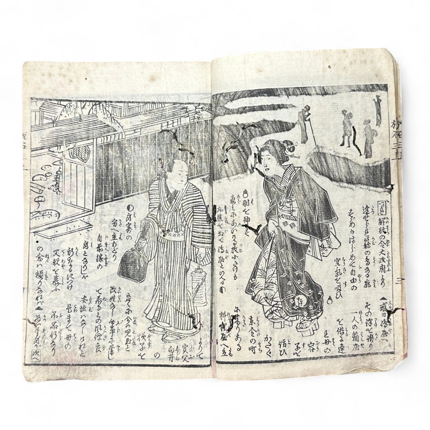 Kurahashi Tōji Ritsuhō-zuru (倉橋冬児立圃鶴) – Complete 3-Volume Meiji Woodblock-Printed Novel by Kurahashi Tōji & Seirentei Bunjū (1882 Japan)-B82