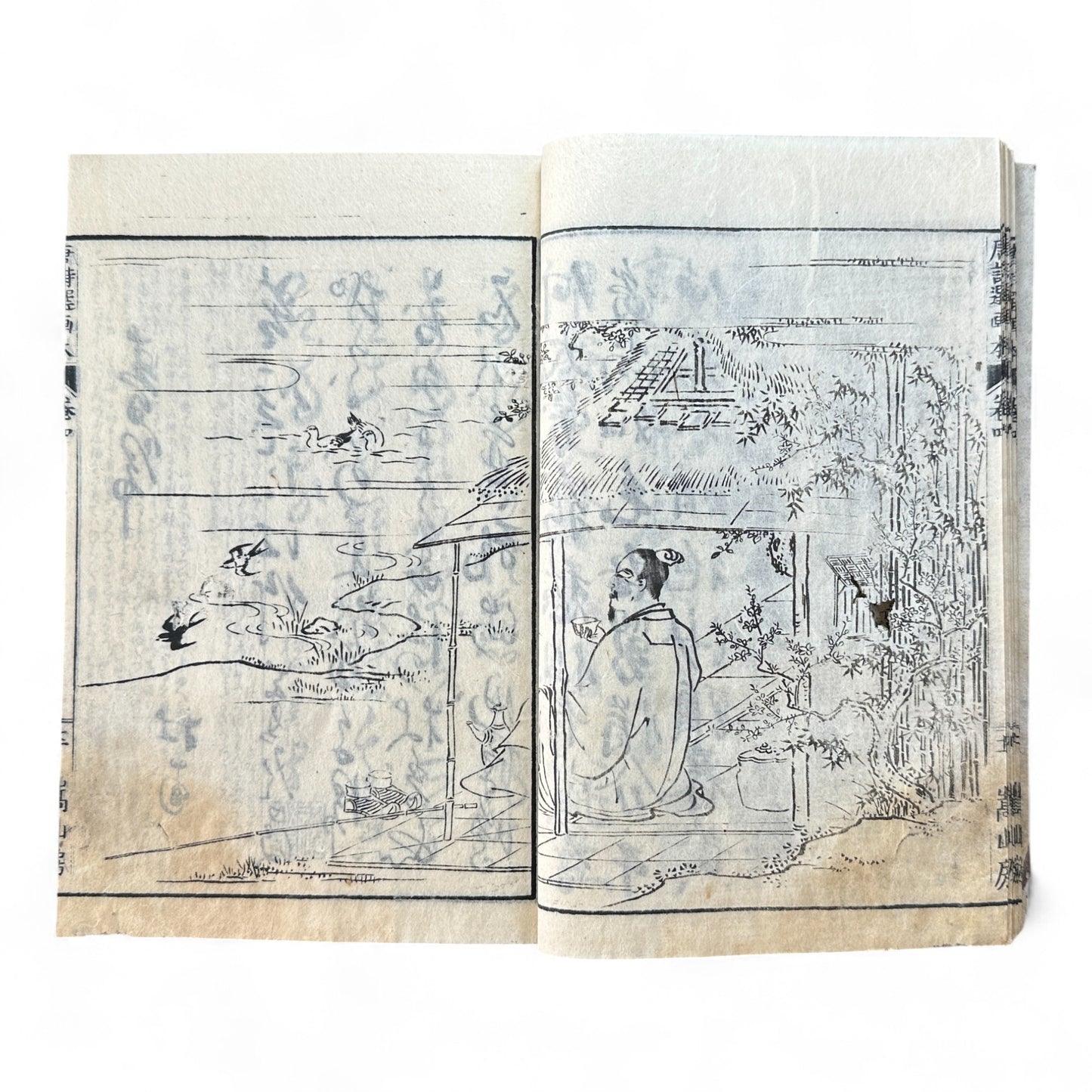 Tōshisen Ehon 唐詩選畫本 – Edo-Meiji Illustrated Tang Poetry Calligraphy Book – Chinese Classical Poems in Woodblock Printing-B85