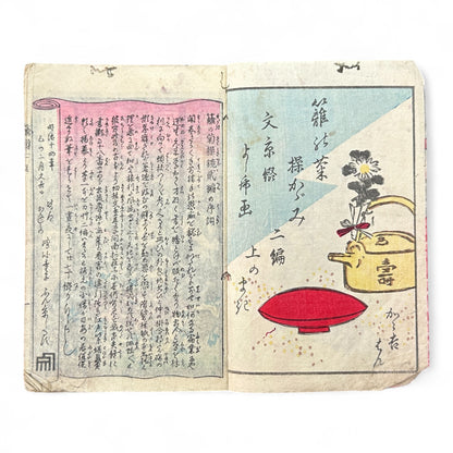 Hi no Kiku Shirube Kagami 簸の菊標鏡 – Edo Period Color Illustrated Woodblock Book (3 Volumes in One)-B92