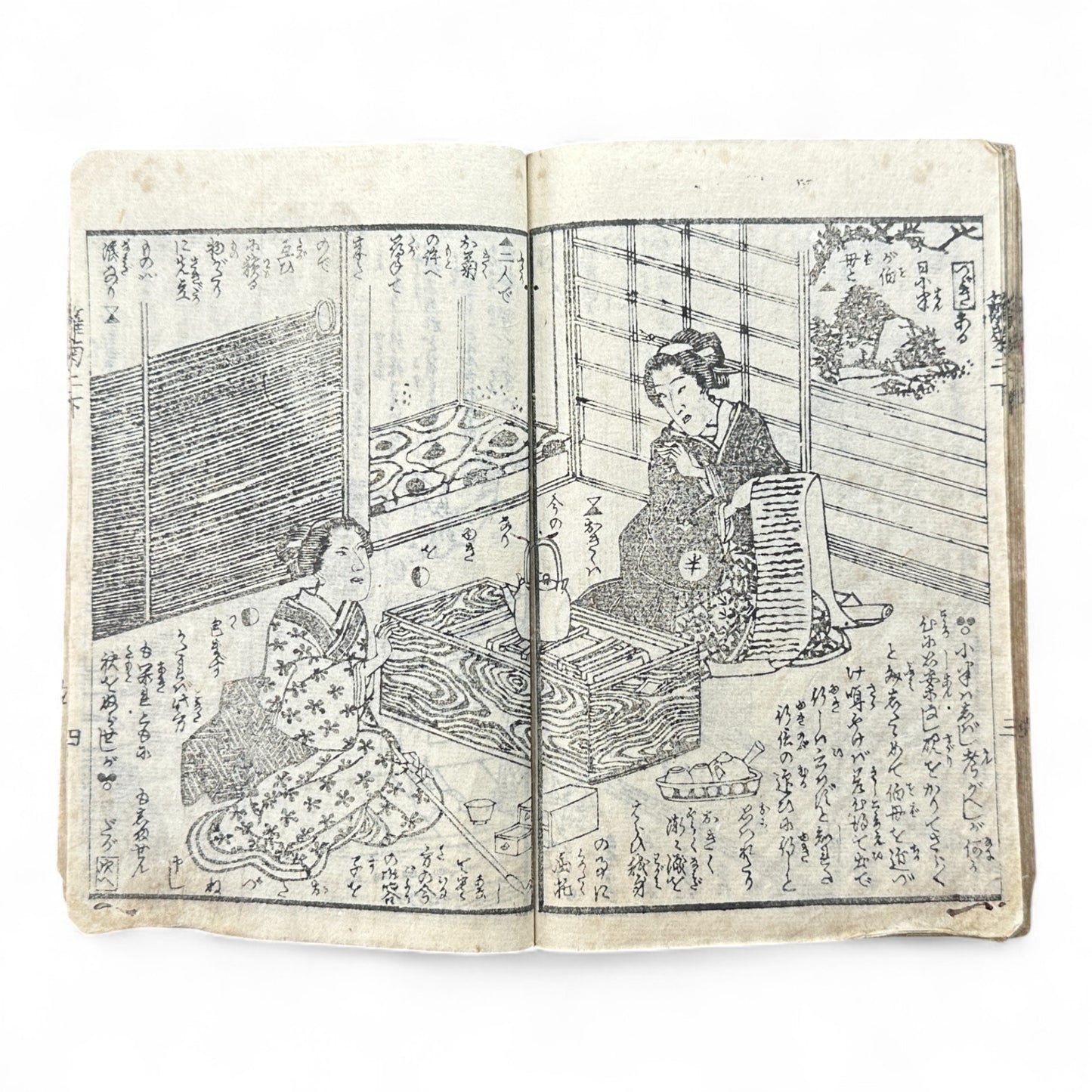 Hi no Kiku Shirube Kagami 簸の菊標鏡 – Edo Period Color Illustrated Woodblock Book (3 Volumes in One)-B92