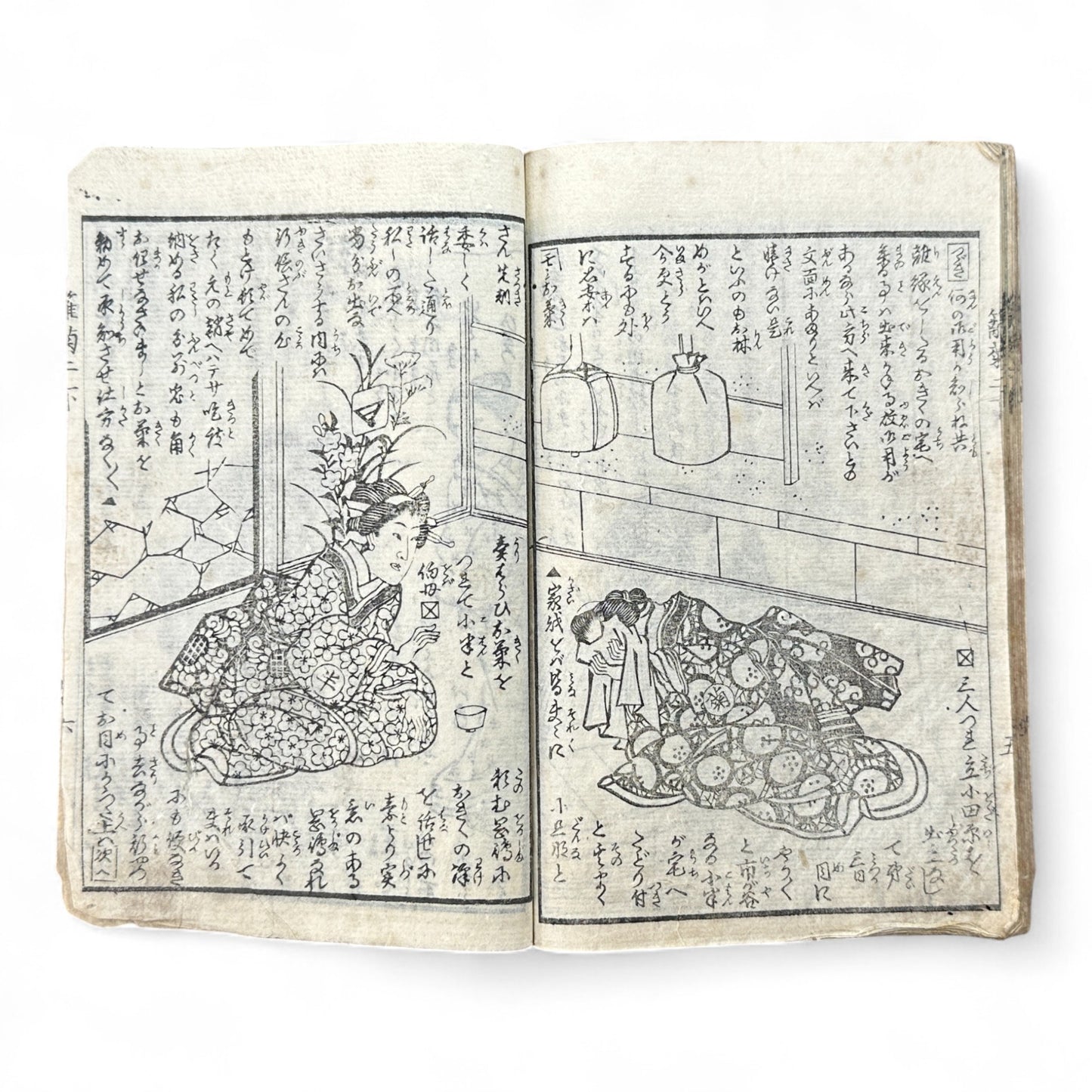 Hi no Kiku Shirube Kagami 簸の菊標鏡 – Edo Period Color Illustrated Woodblock Book (3 Volumes in One)-B92