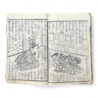 Hi no Kiku Shirube Kagami 簸の菊標鏡 – Edo Period Color Illustrated Woodblock Book (3 Volumes in One)-B92