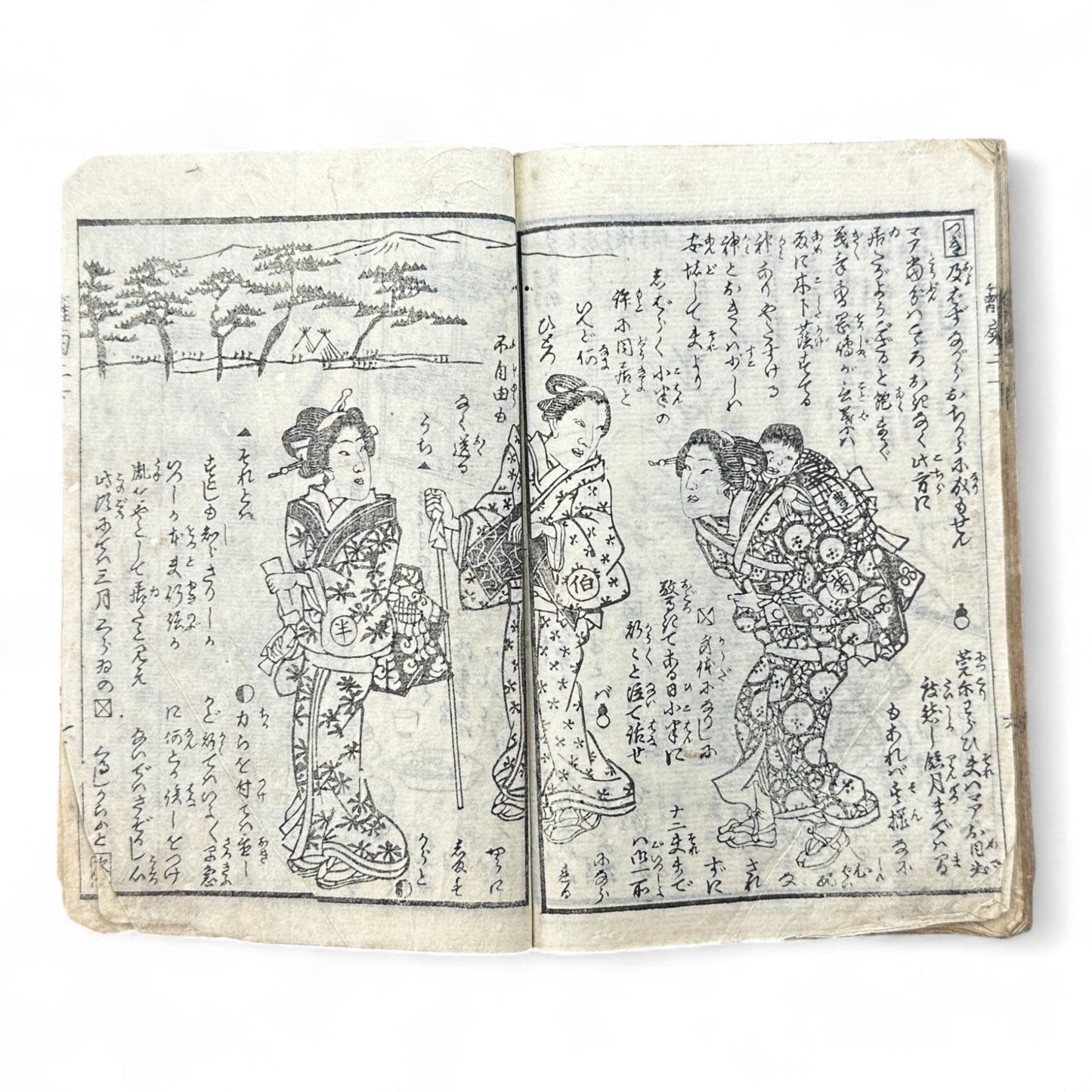 Hi no Kiku Shirube Kagami 簸の菊標鏡 – Edo Period Color Illustrated Woodblock Book (3 Volumes in One)-B92
