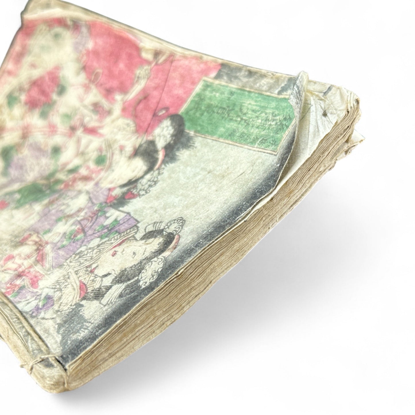 Edo Period Samurai & Landscape Illustrated Book – Two Volumes in One – Japanese Woodblock Printing-B94