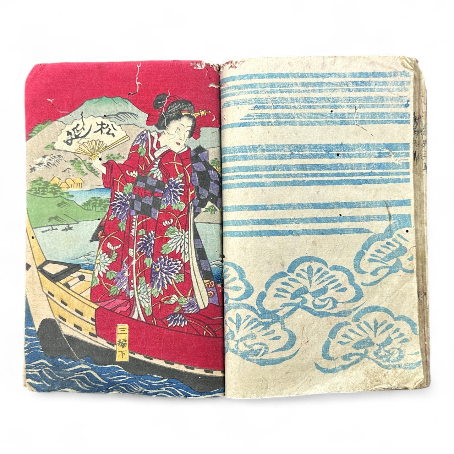 Edo–Meiji Period Illustrated Book “Fuse Monogatari” by Shōrin Haku’en – Three Volumes in One – Japanese Woodblock Print Literature-B95