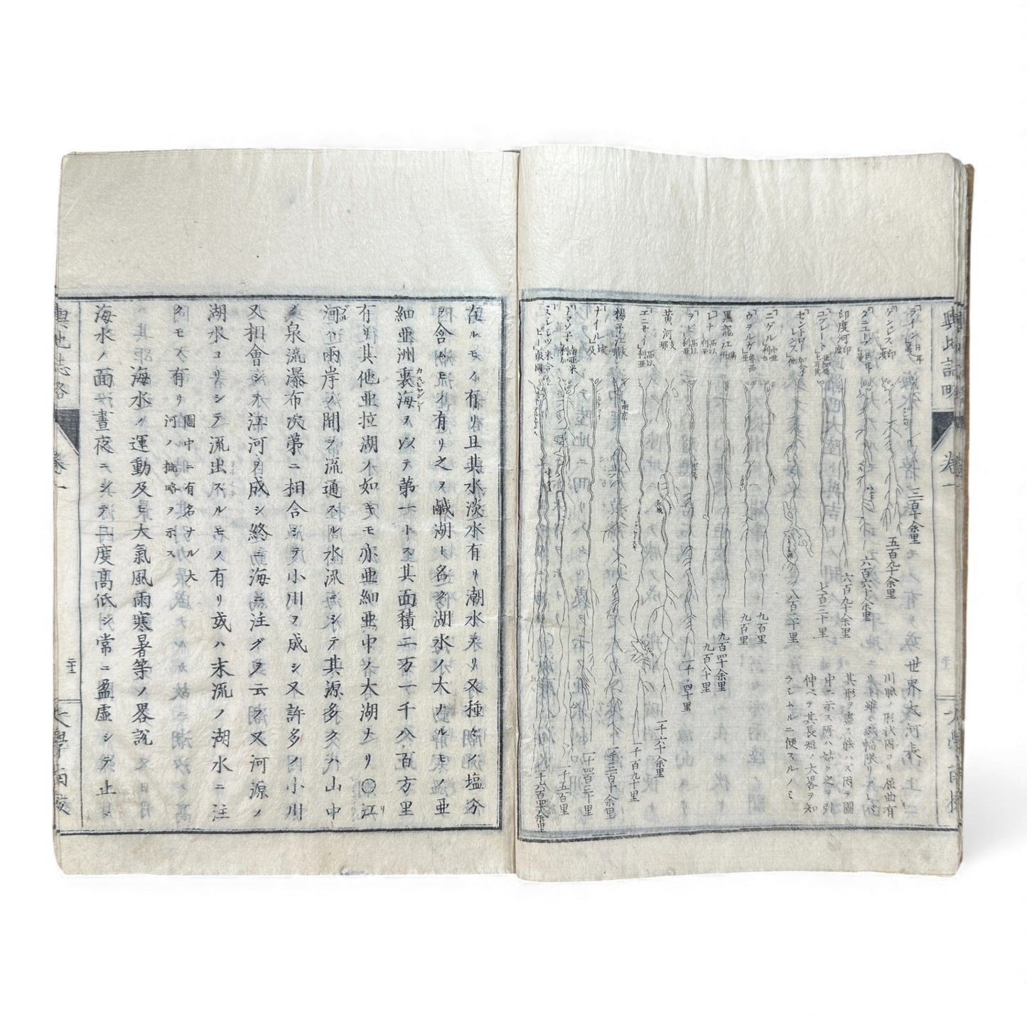 Meiji 1874 Japanese Illustrated Geography Book –《輿地誌畧》Yochi Shiryaku – Maps, Cultures, Animals – Rare Original - B123