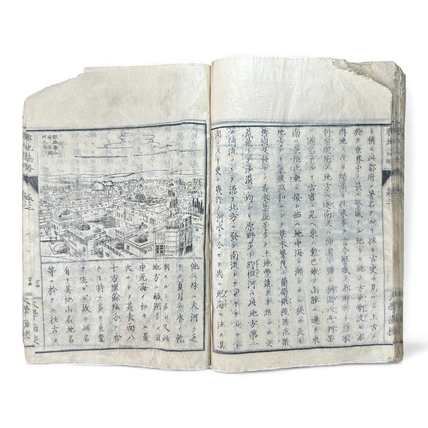 Meiji 1874 Japanese Illustrated Geography Book –《輿地誌畧》Yochi Shiryaku – Maps, Cultures, Animals – Rare Original - B123