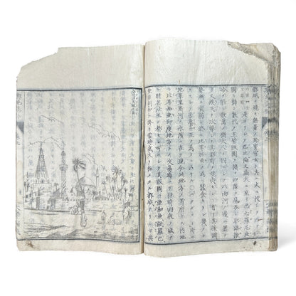 Meiji 1874 Japanese Illustrated Geography Book –《輿地誌畧》Yochi Shiryaku – Maps, Cultures, Animals – Rare Original - B123