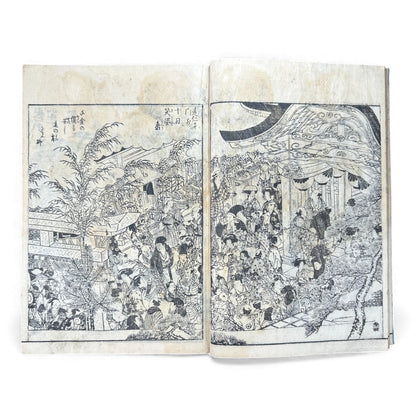 Edo Japanese Illustrated “Famous Places” Guide – 《都林泉名勝圖會》Tosurisen Meishō Zue – Scenic Temples & Landscapes – Rare Woodblock Book - B125