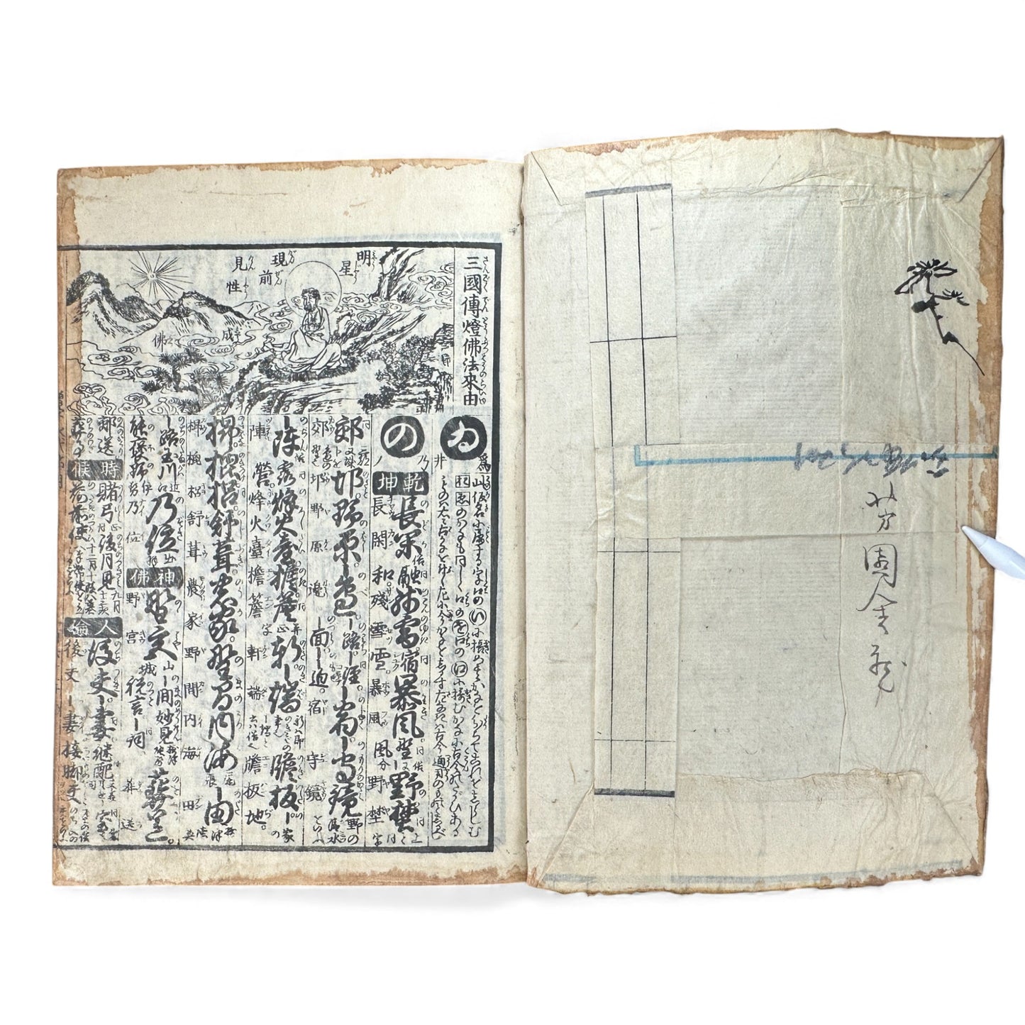 Edo Japanese Illustrated Encyclopedia – History, Divination, Palmistry, Calendars & Figures – Rare Woodblock Compendium - B126