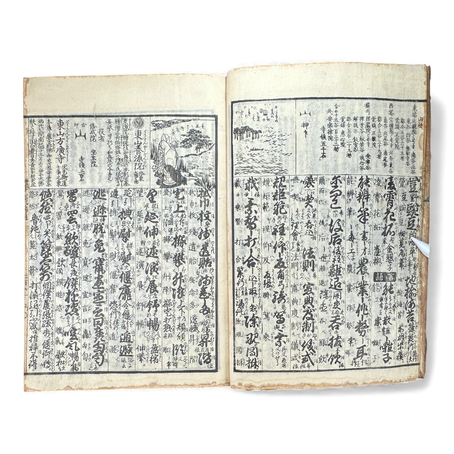 Edo Japanese Illustrated Encyclopedia – History, Divination, Palmistry, Calendars & Figures – Rare Woodblock Compendium - B126