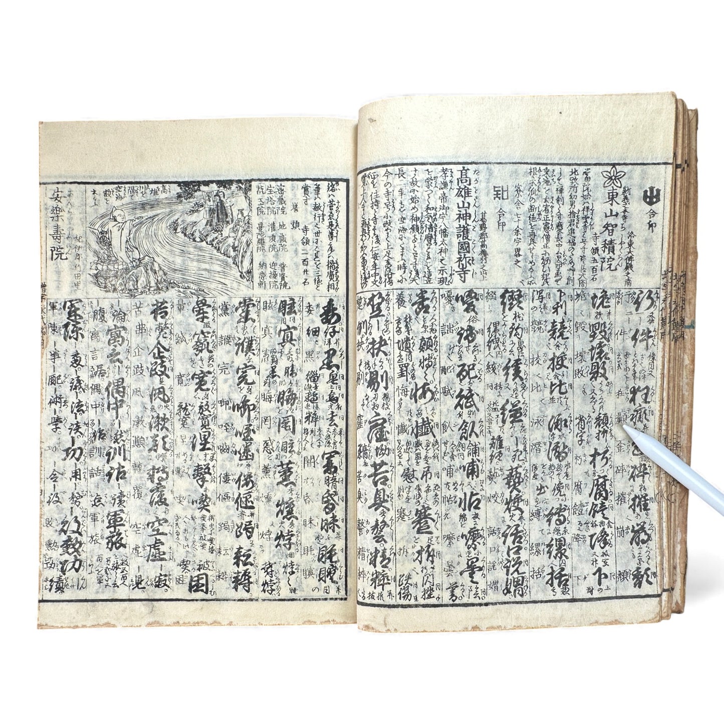 Edo Japanese Illustrated Encyclopedia – History, Divination, Palmistry, Calendars & Figures – Rare Woodblock Compendium - B126