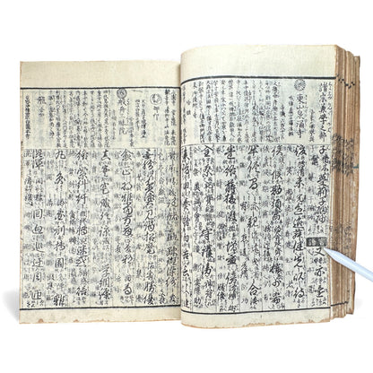 Edo Japanese Illustrated Encyclopedia – History, Divination, Palmistry, Calendars & Figures – Rare Woodblock Compendium - B126