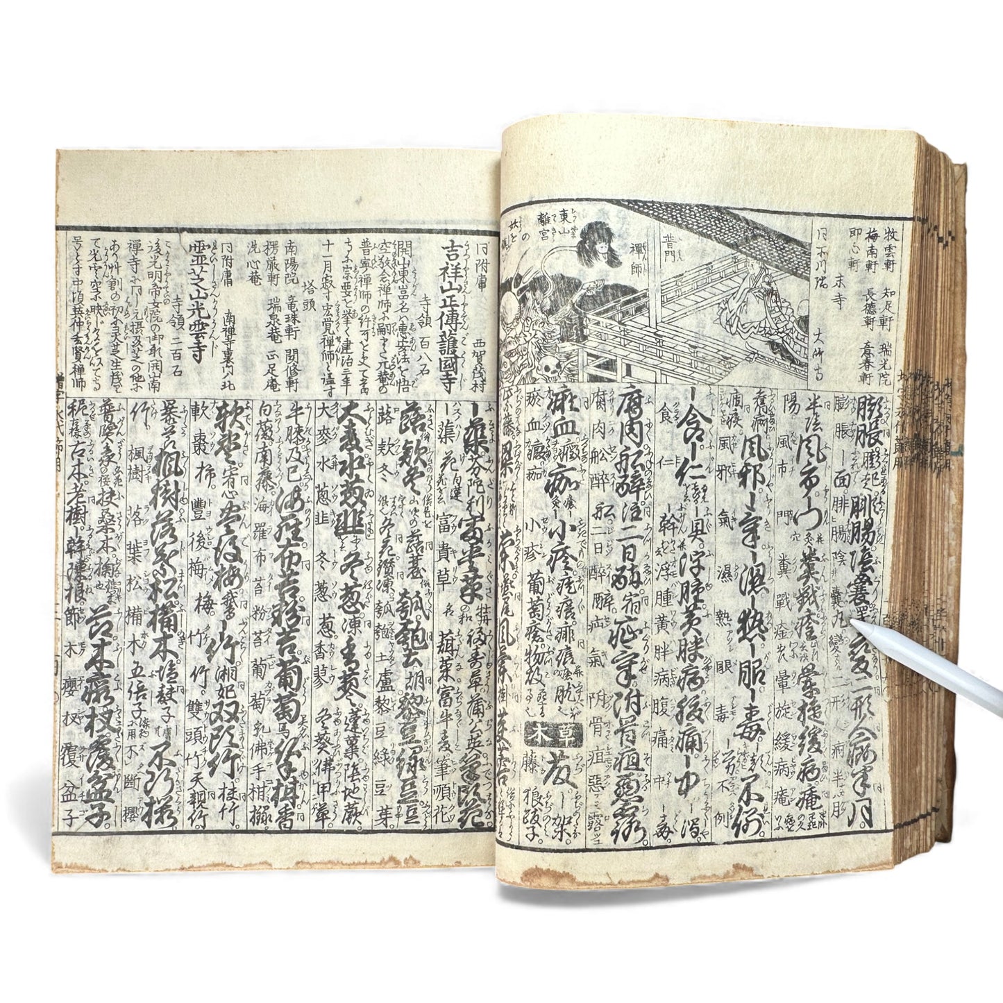 Edo Japanese Illustrated Encyclopedia – History, Divination, Palmistry, Calendars & Figures – Rare Woodblock Compendium - B126