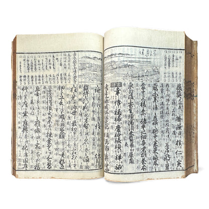 Edo Japanese Illustrated Encyclopedia – History, Divination, Palmistry, Calendars & Figures – Rare Woodblock Compendium - B126