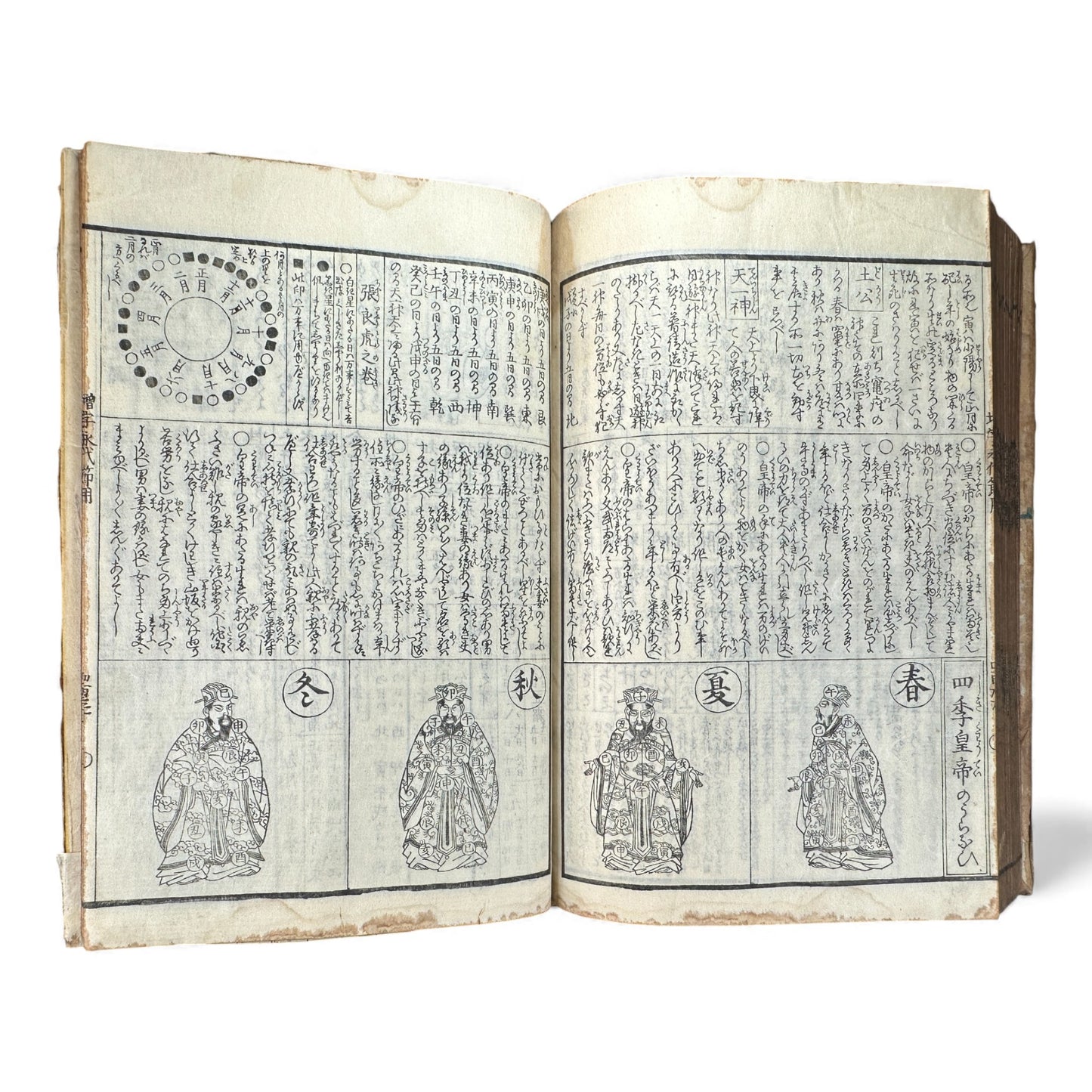 Edo Japanese Illustrated Encyclopedia – History, Divination, Palmistry, Calendars & Figures – Rare Woodblock Compendium - B126
