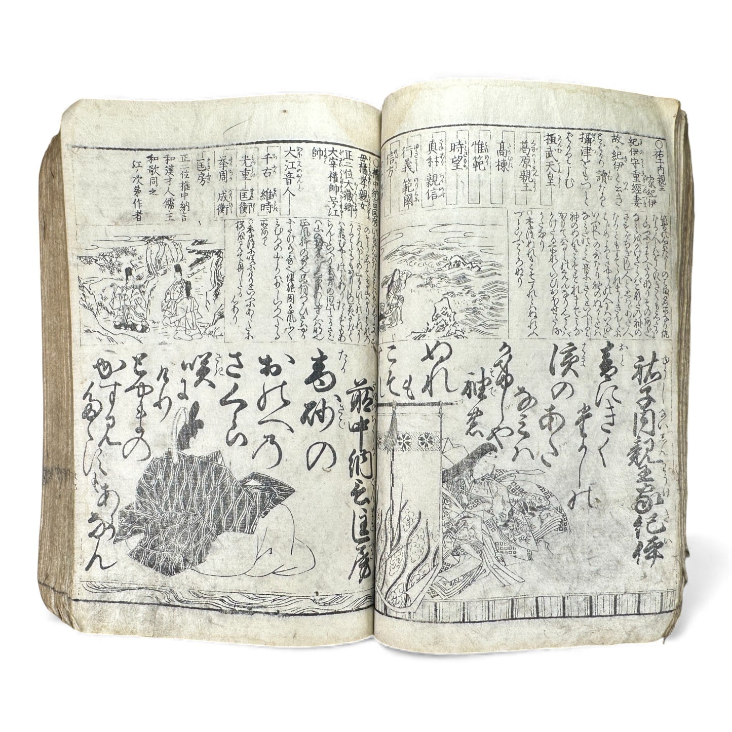 Edo Period Illustrated Waka & Seasonal Customs Book – Woodblock Printed Poetry & Scenes (Japan, c.1800–1860) - B127