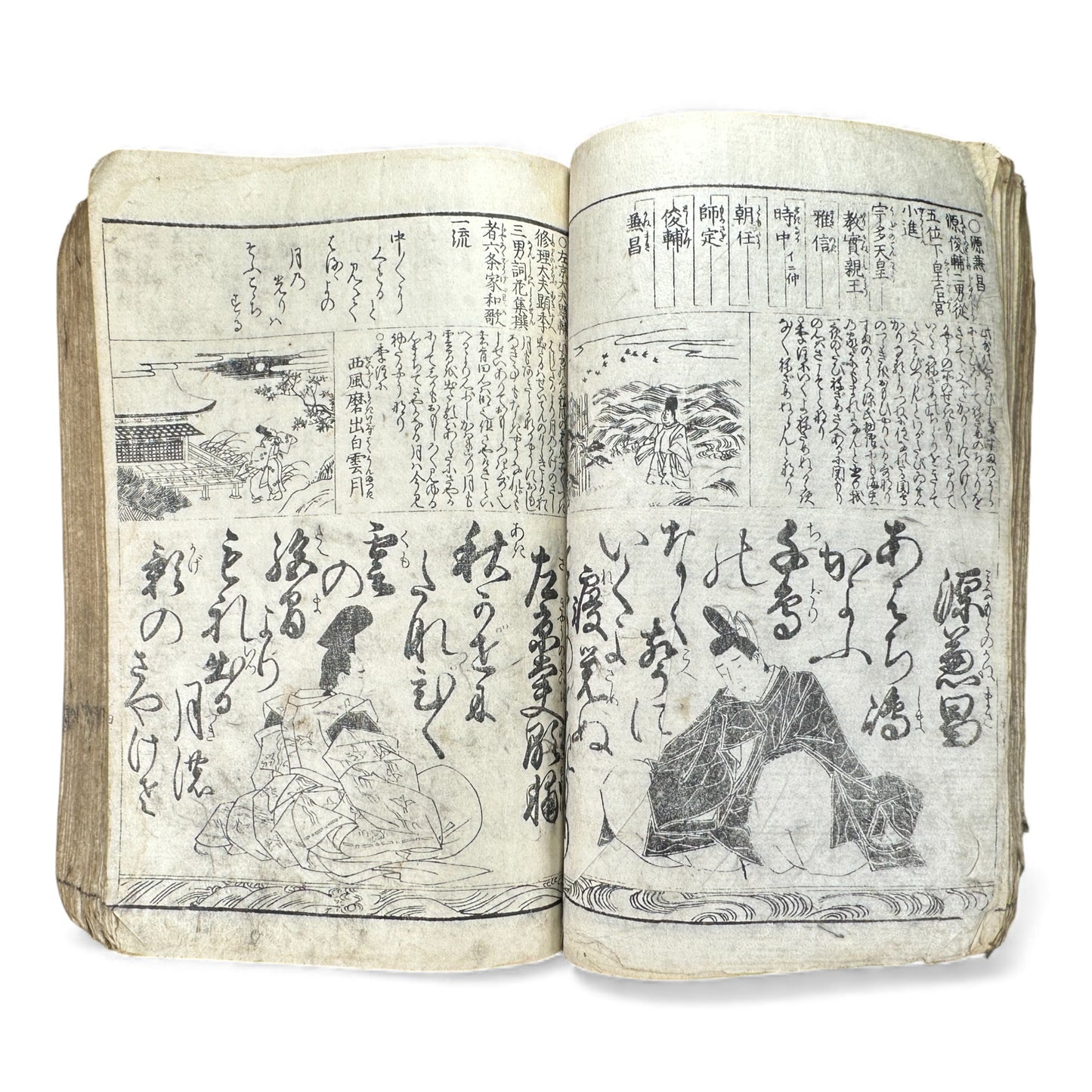 Edo Period Illustrated Waka & Seasonal Customs Book – Woodblock Printed Poetry & Scenes (Japan, c.1800–1860) - B127