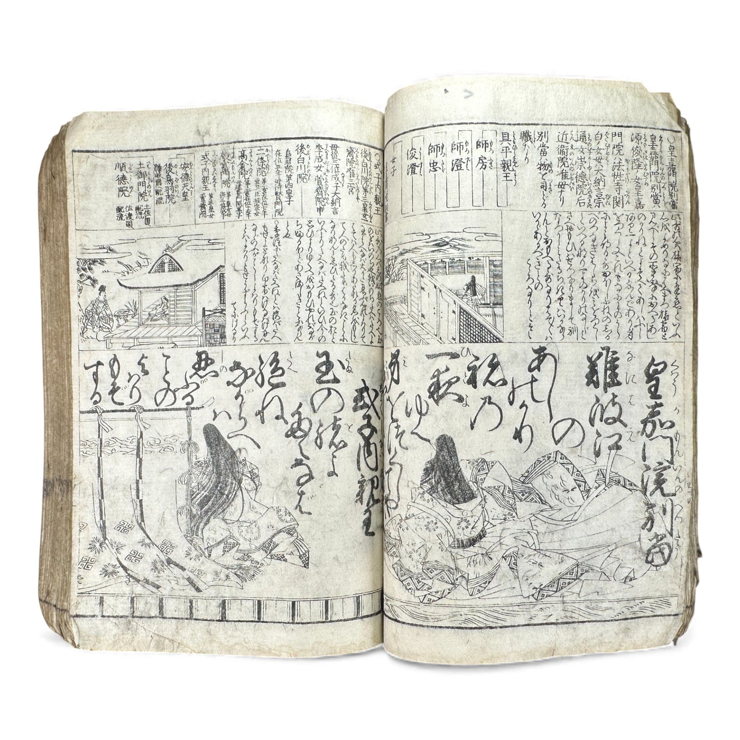 Edo Period Illustrated Waka & Seasonal Customs Book – Woodblock Printed Poetry & Scenes (Japan, c.1800–1860) - B127