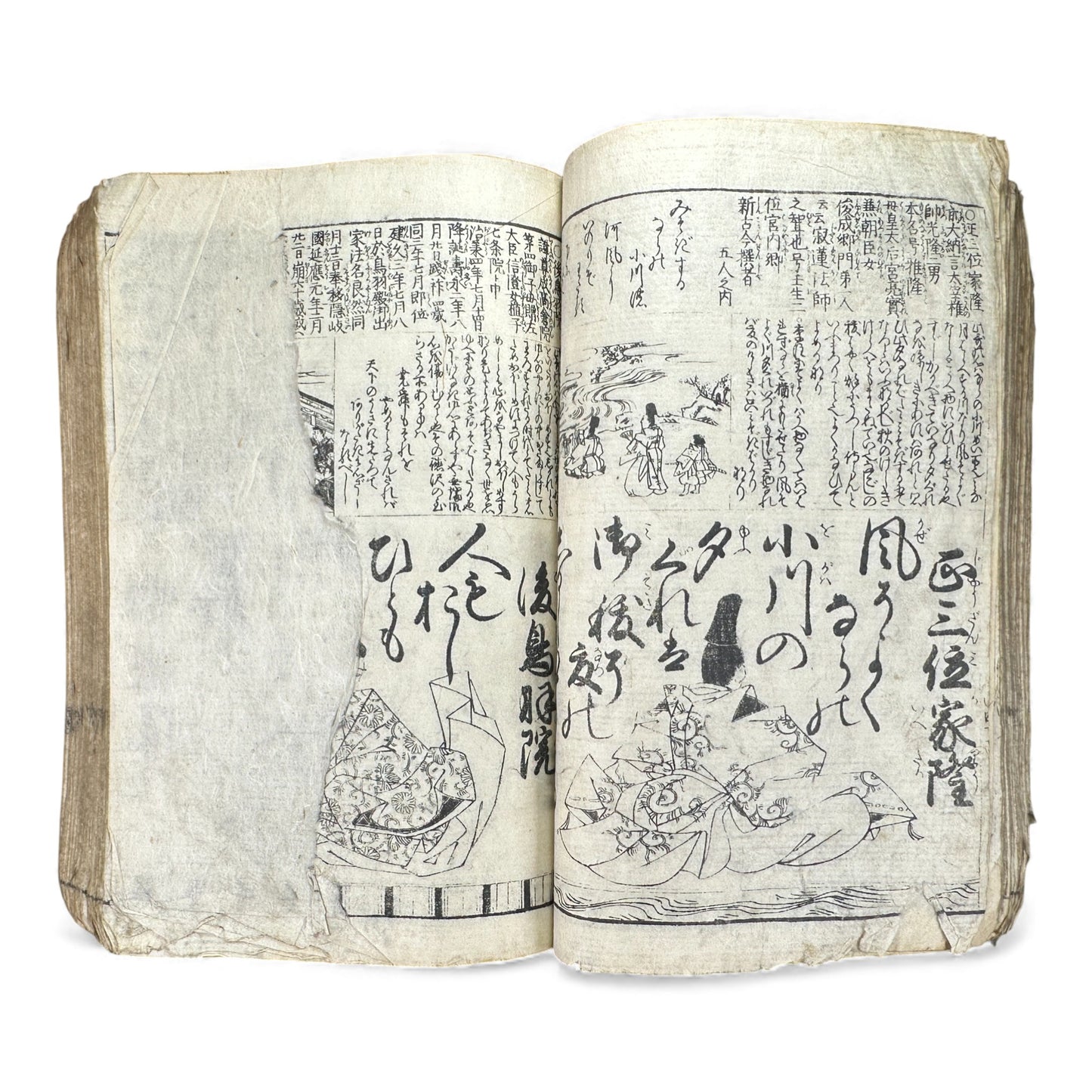 Edo Period Illustrated Waka & Seasonal Customs Book – Woodblock Printed Poetry & Scenes (Japan, c.1800–1860) - B127
