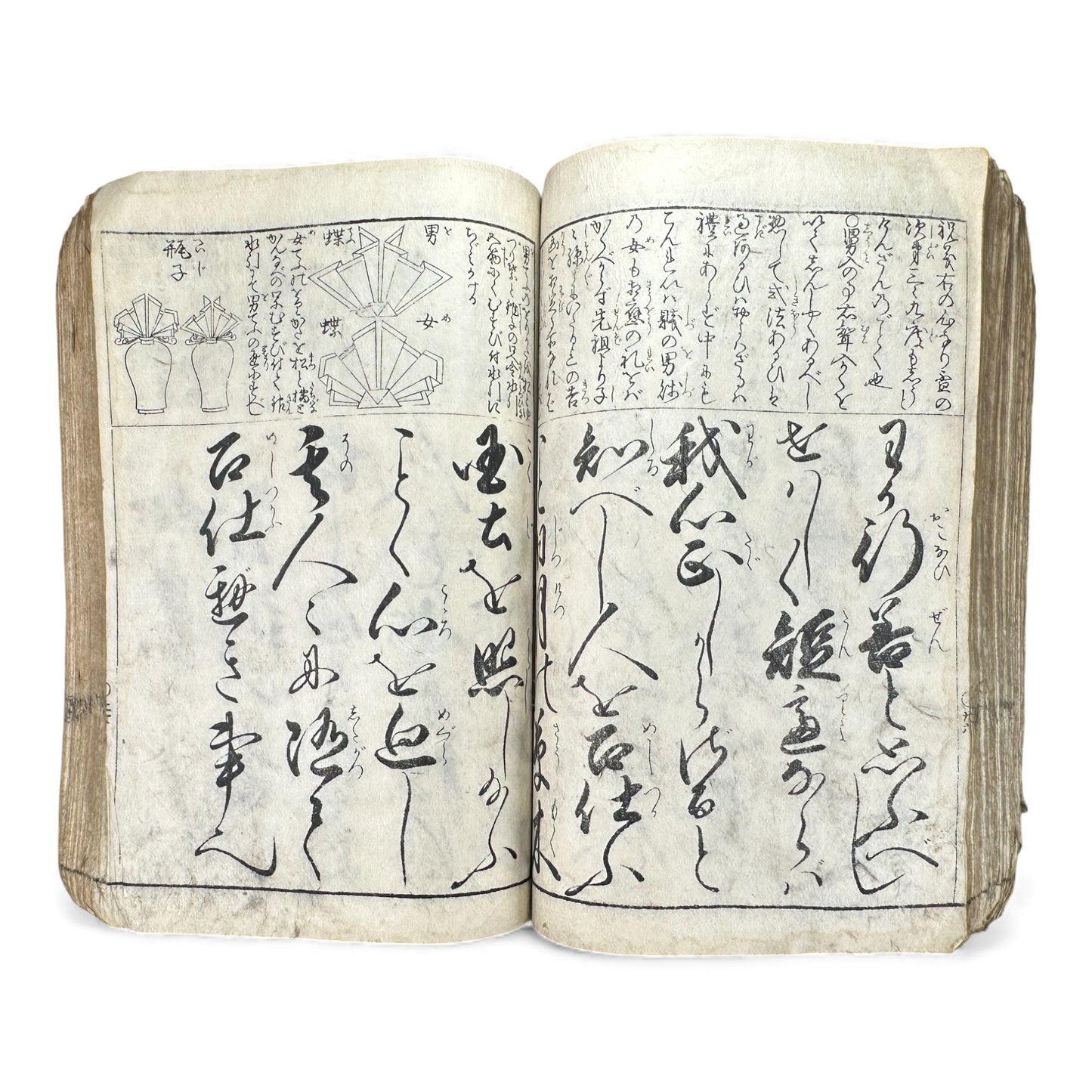 Edo Period Illustrated Waka & Seasonal Customs Book – Woodblock Printed Poetry & Scenes (Japan, c.1800–1860) - B127