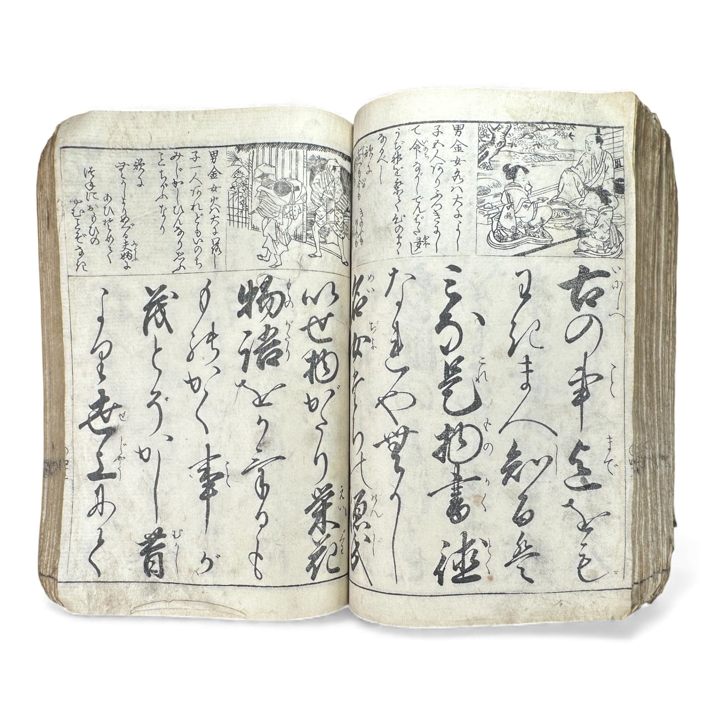 Edo Period Illustrated Waka & Seasonal Customs Book – Woodblock Printed Poetry & Scenes (Japan, c.1800–1860) - B127