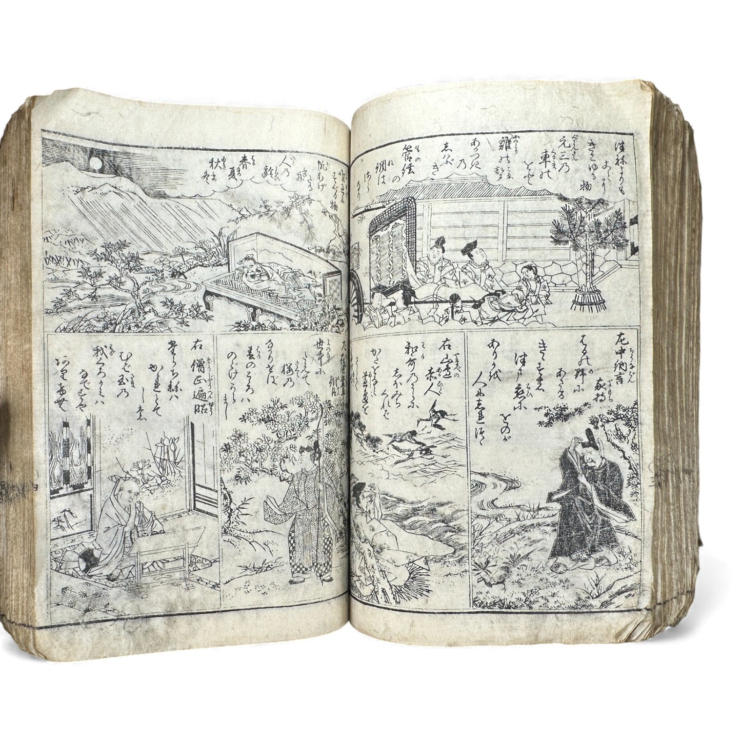 Edo Period Illustrated Waka & Seasonal Customs Book – Woodblock Printed Poetry & Scenes (Japan, c.1800–1860) - B127