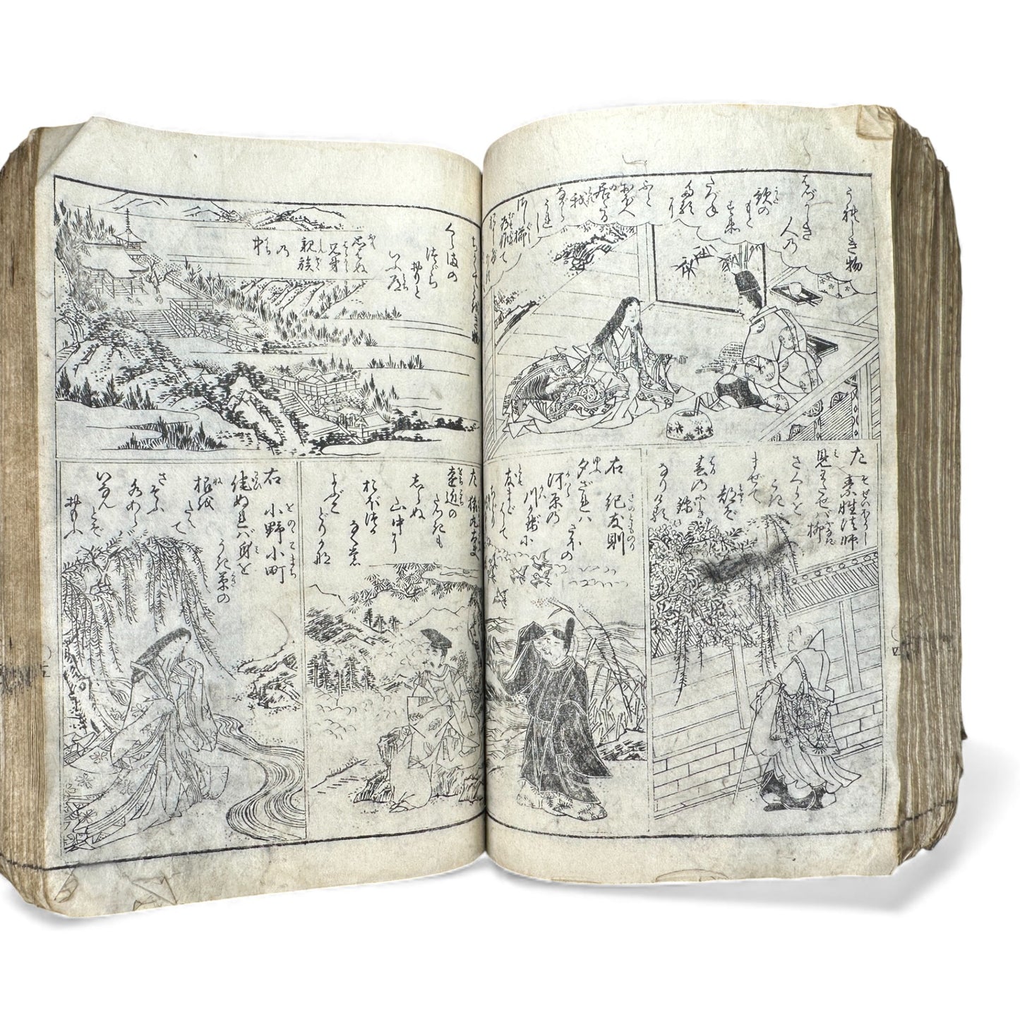 Edo Period Illustrated Waka & Seasonal Customs Book – Woodblock Printed Poetry & Scenes (Japan, c.1800–1860) - B127