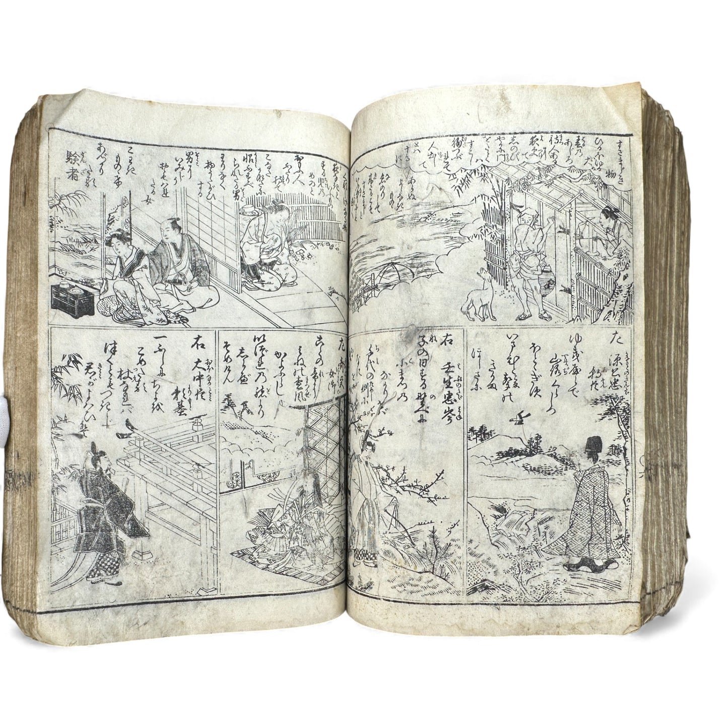 Edo Period Illustrated Waka & Seasonal Customs Book – Woodblock Printed Poetry & Scenes (Japan, c.1800–1860) - B127