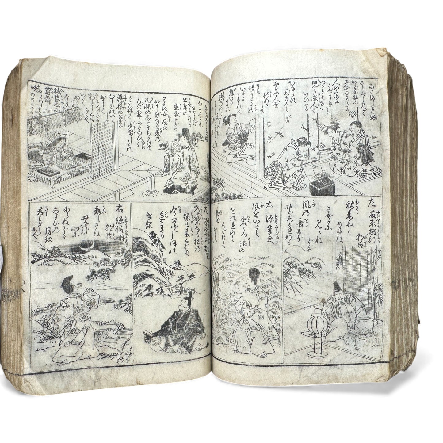 Edo Period Illustrated Waka & Seasonal Customs Book – Woodblock Printed Poetry & Scenes (Japan, c.1800–1860) - B127