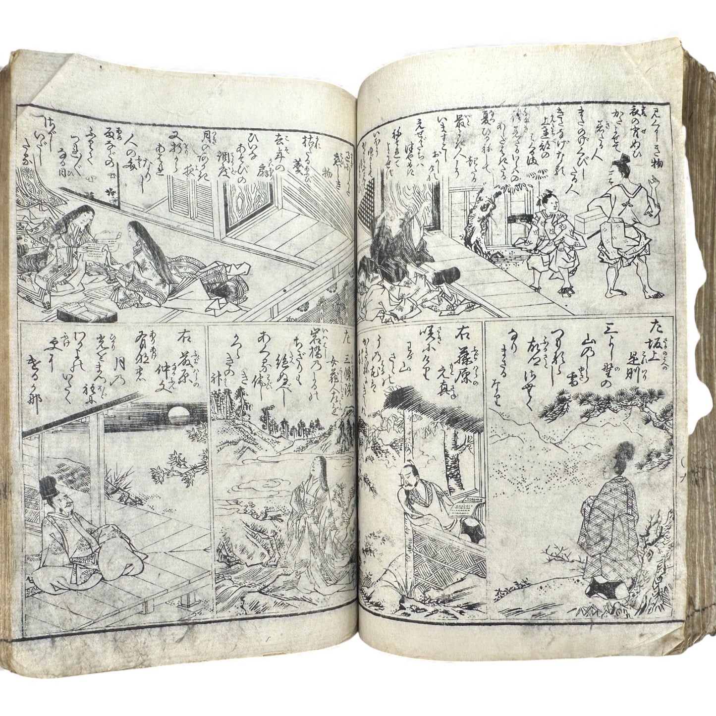 Edo Period Illustrated Waka & Seasonal Customs Book – Woodblock Printed Poetry & Scenes (Japan, c.1800–1860) - B127